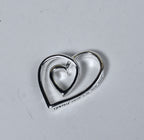Sterling Silver Curly Double Heart Engraved Friends Pendant