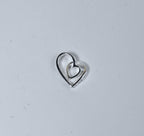 Sterling Silver Curly Double Heart Engraved Friends Pendant