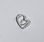 Sterling Silver Curly Double Heart Engraved Friends Pendant