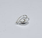 Sterling Silver Curly Double Heart Engraved Friends Pendant