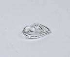 Sterling Silver Curly Double Heart Engraved Friends Pendant