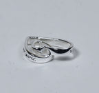 Sterling Silver Curly Double Heart Engraved Friends Pendant