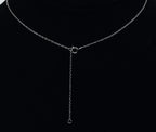 Sterling Silver Curved Crystal Cross Necklace