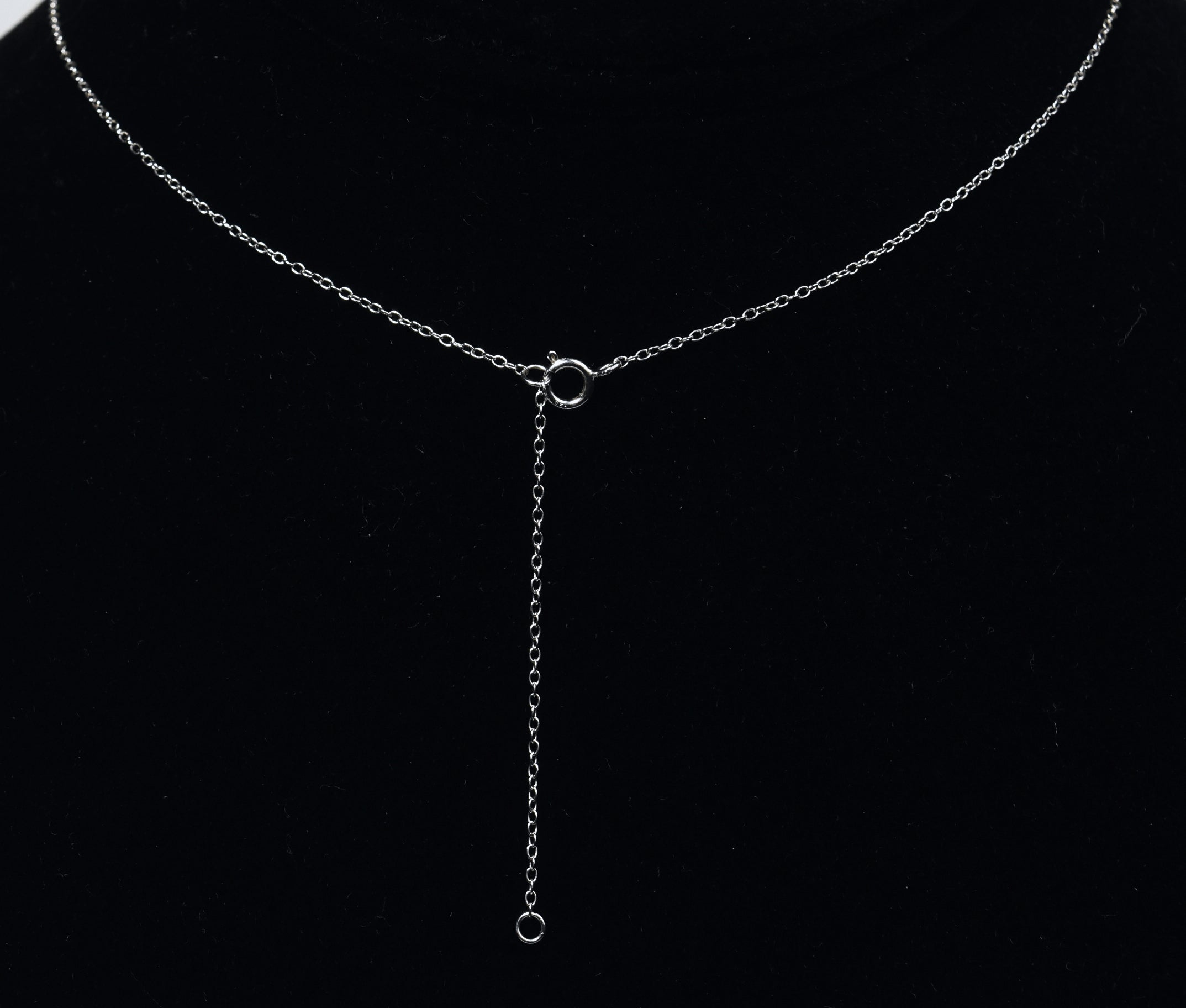Sterling Silver Curved Crystal Cross Necklace