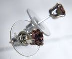 Sterling Silver Crystal Stud Earrings - Multiple Color Options