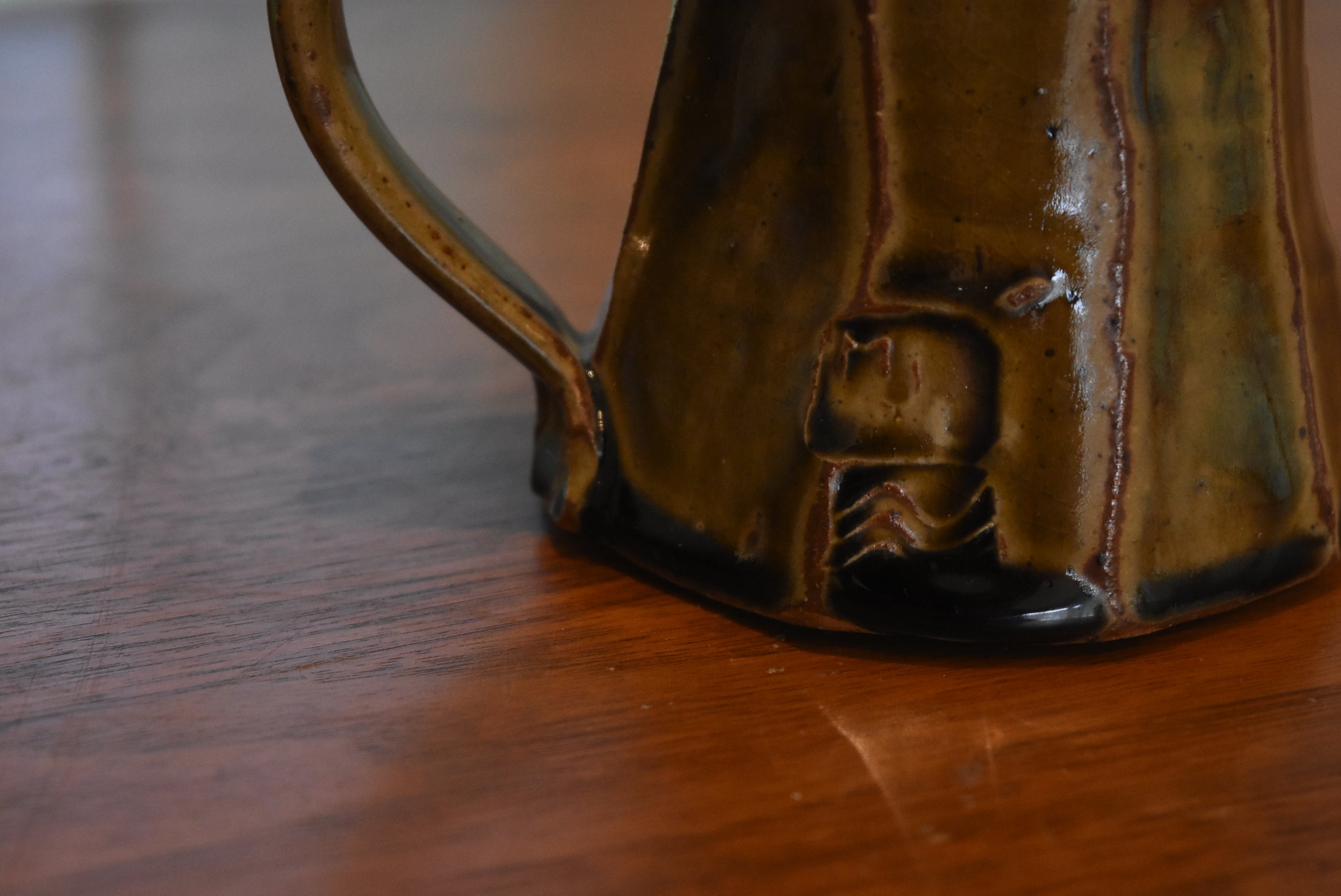 Handmade Ceramic Olive Colored Creamer