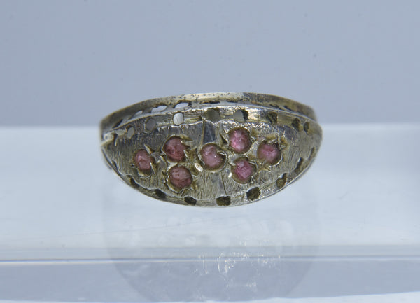 Vintage Sterling Silver Pink Topaz Ring - Size 7