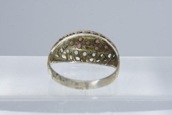 Vintage Sterling Silver Pink Topaz Ring - Size 7