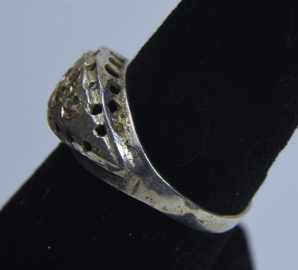 Vintage Sterling Silver Pink Topaz Ring - Size 7