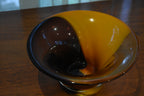 Purple Yellow Swirl Glass Bowl