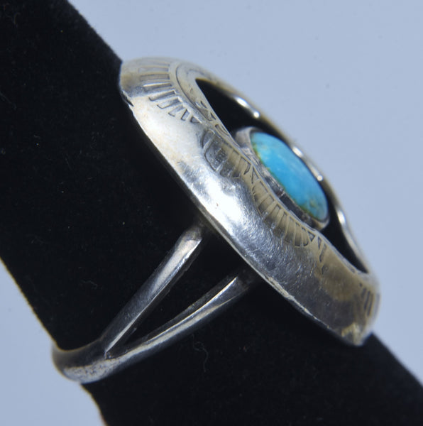 Sterling Silver Turquoise Southwestern Handmade Ring - Size 6