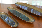Gali Glass Studios - Three Oblong Reverse Painted Glass Platters