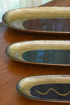 Gali Glass Studios - Three Oblong Reverse Painted Glass Platters