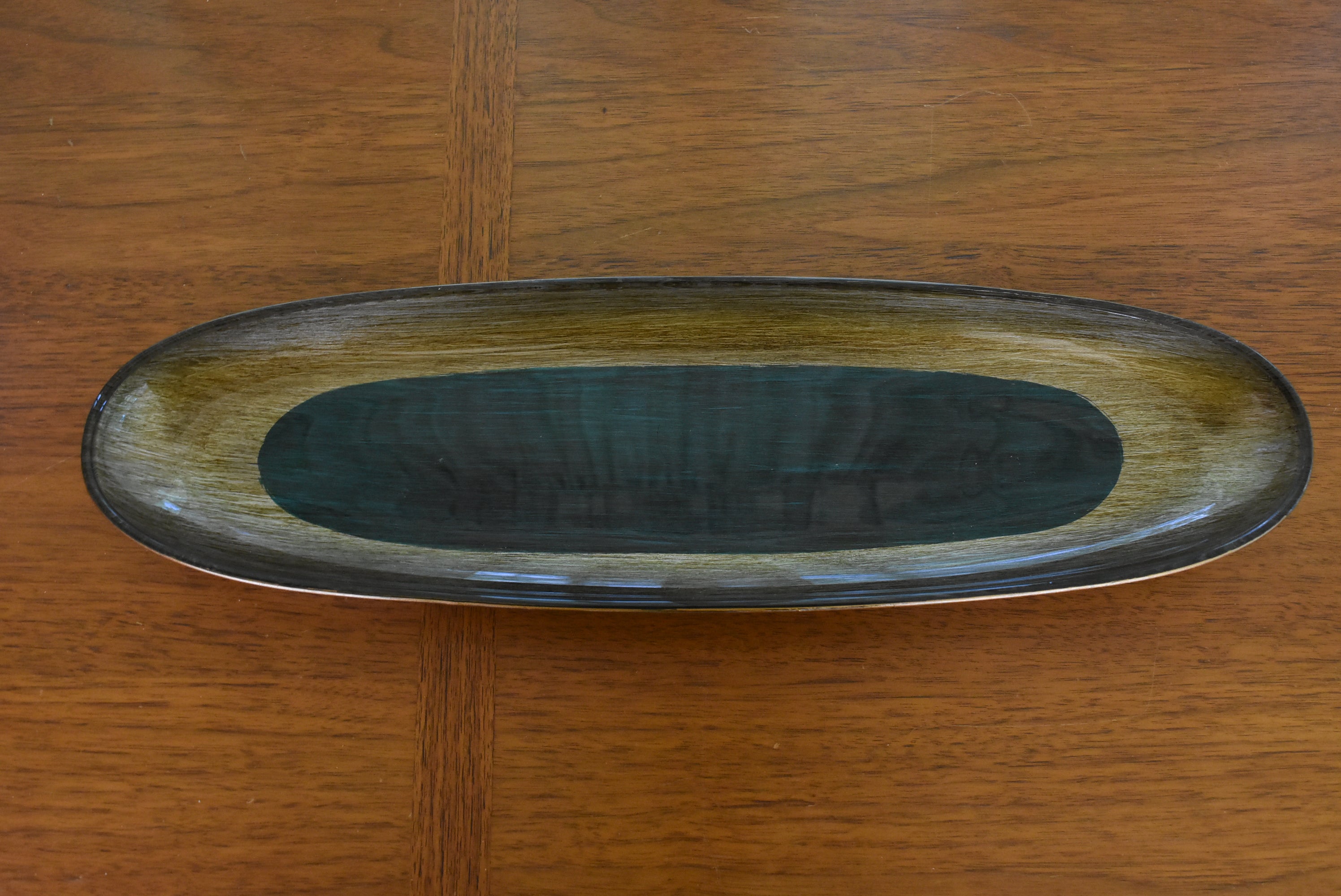 Gali Glass Studios - Three Oblong Reverse Painted Glass Platters