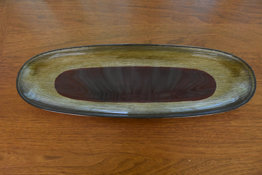 Gali Glass Studios - Three Oblong Reverse Painted Glass Platters