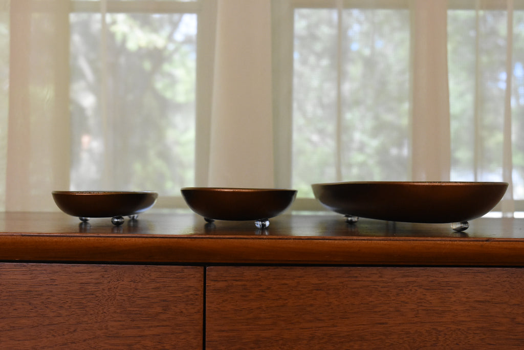 Gali Glass Studios - Three Oblong Reverse Painted Glass Platters