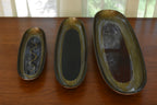 Gali Glass Studios - Three Oblong Reverse Painted Glass Platters
