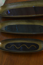 Gali Glass Studios - Three Oblong Reverse Painted Glass Platters