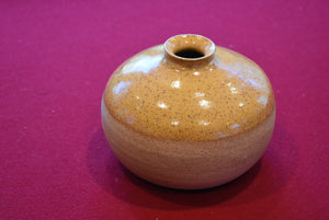 Handmade Wide Yellow Ceramic Vase