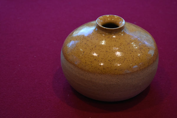 Handmade Wide Yellow Ceramic Vase