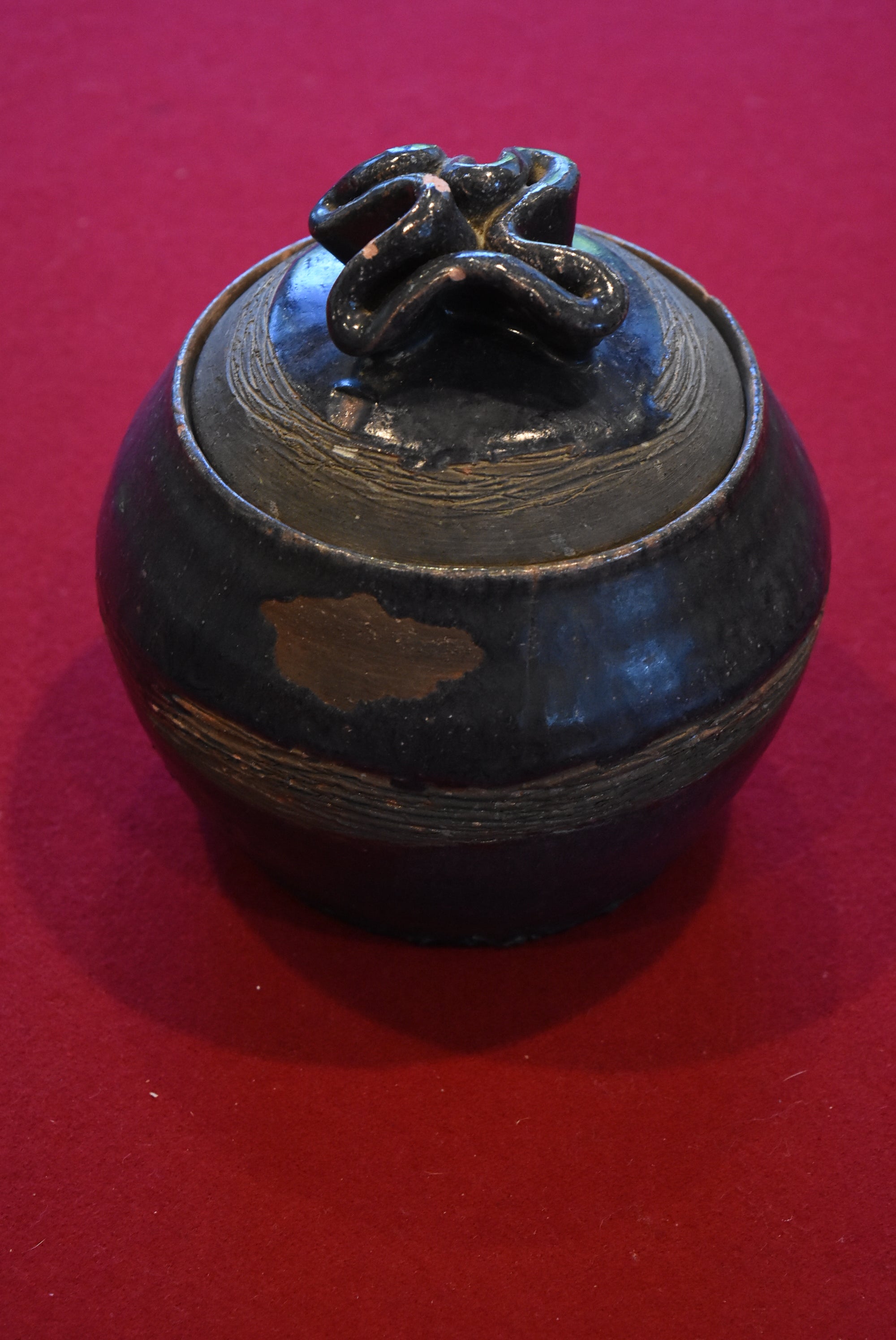 Vintage Handmade Lidded Ceramic Bowl