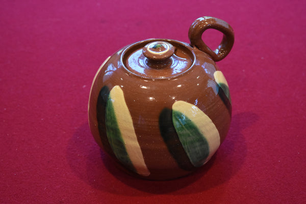 Dorothy Long - Vintage Handmade Ceramic Redware Sugar Bowl