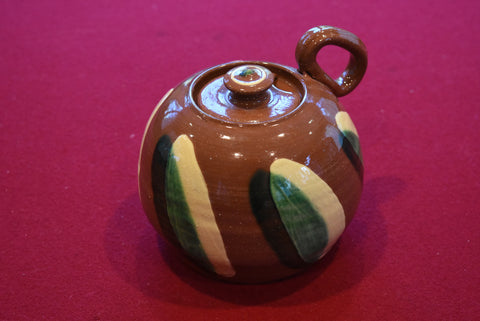 Dorothy Long - Vintage Handmade Ceramic Redware Sugar Bowl