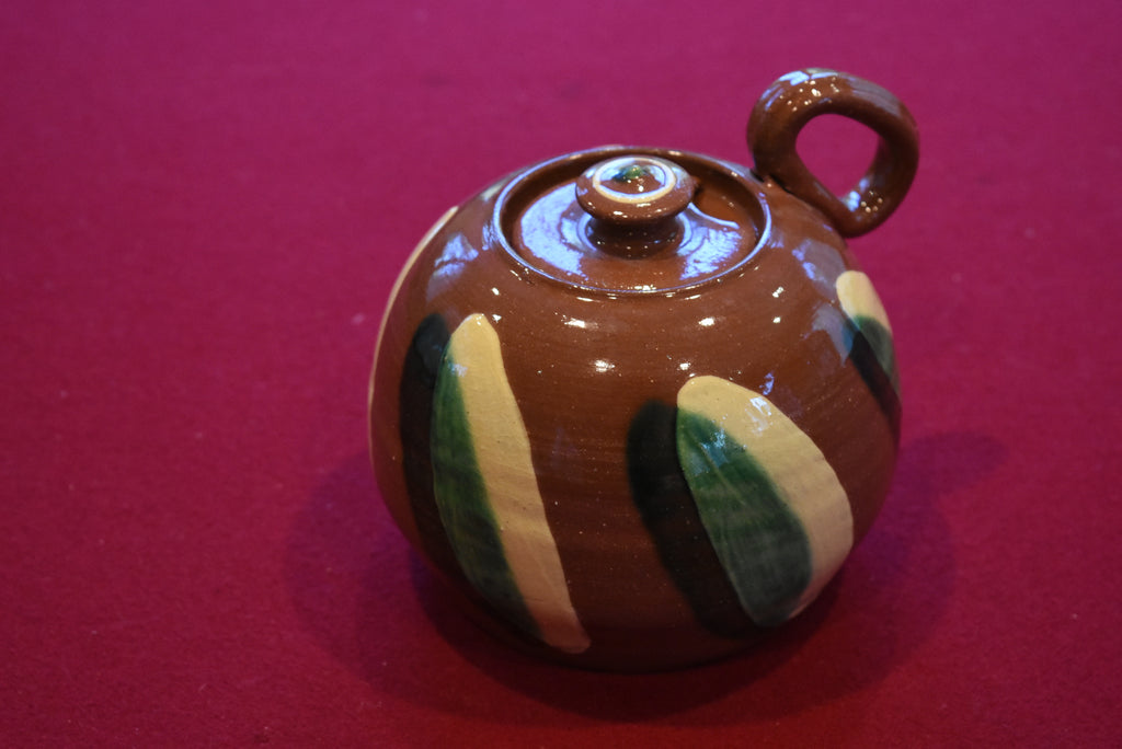 Dorothy Long - Vintage Handmade Ceramic Redware Sugar Bowl