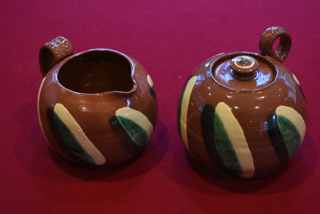 Dorothy Long - Vintage Handmade Ceramic Redware Sugar Bowl