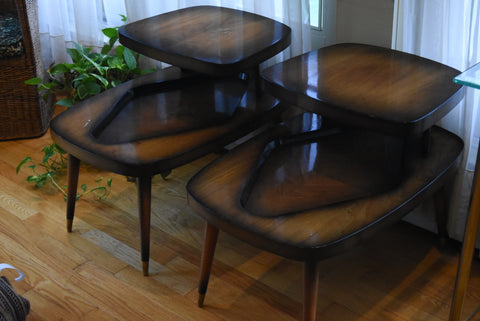 Gordon International - Vintage Mid Century Modern Tiered Side Tables
