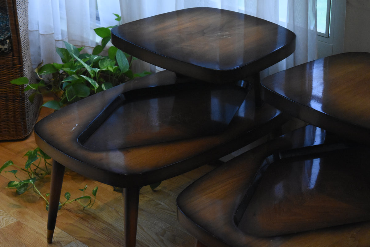 Gordon's - Vintage 1950s Pair Mid Century Modern Tiered Side Tables