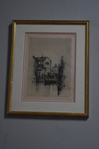 James J. Calahan - Venice Canal Etching