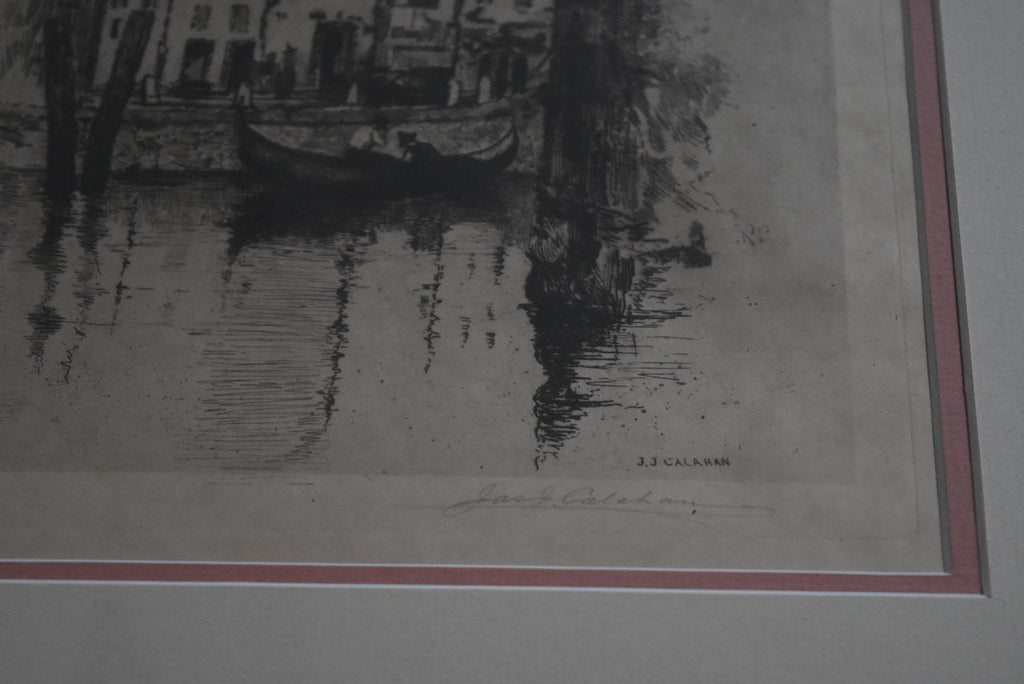 James J. Calahan - Venice Canal Etching