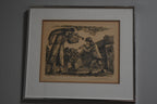 Chaim Goldberg - Signed Etching of Man and Boy Musicians