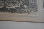 Chaim Goldberg - Signed Etching of Man and Boy Musicians
