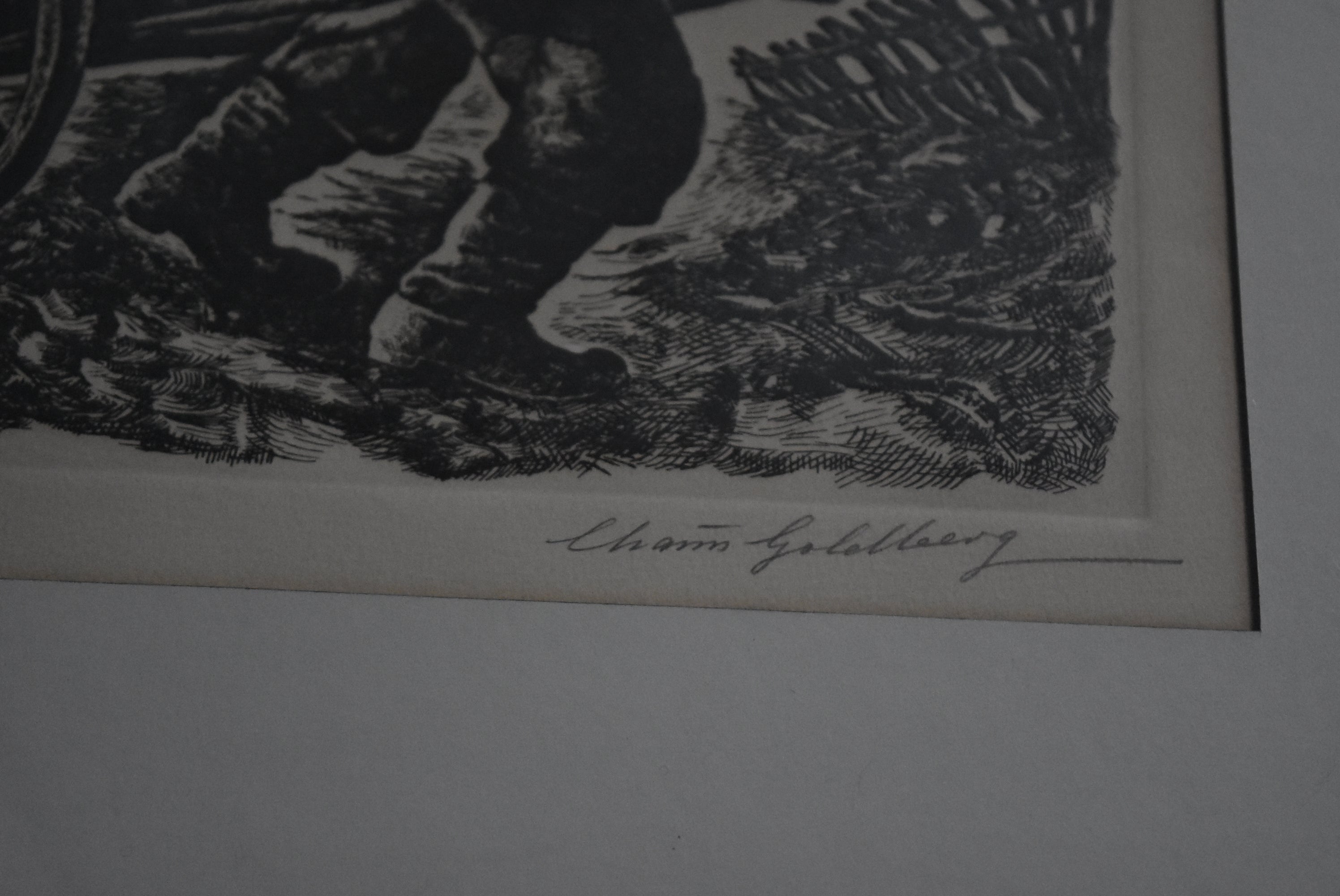 Chaim Goldberg - Signed #31/200 Print of Man Pulling Cart