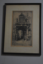 Hedley Fitton - 'Gateway, Glasgow University' Signed Print - 1909