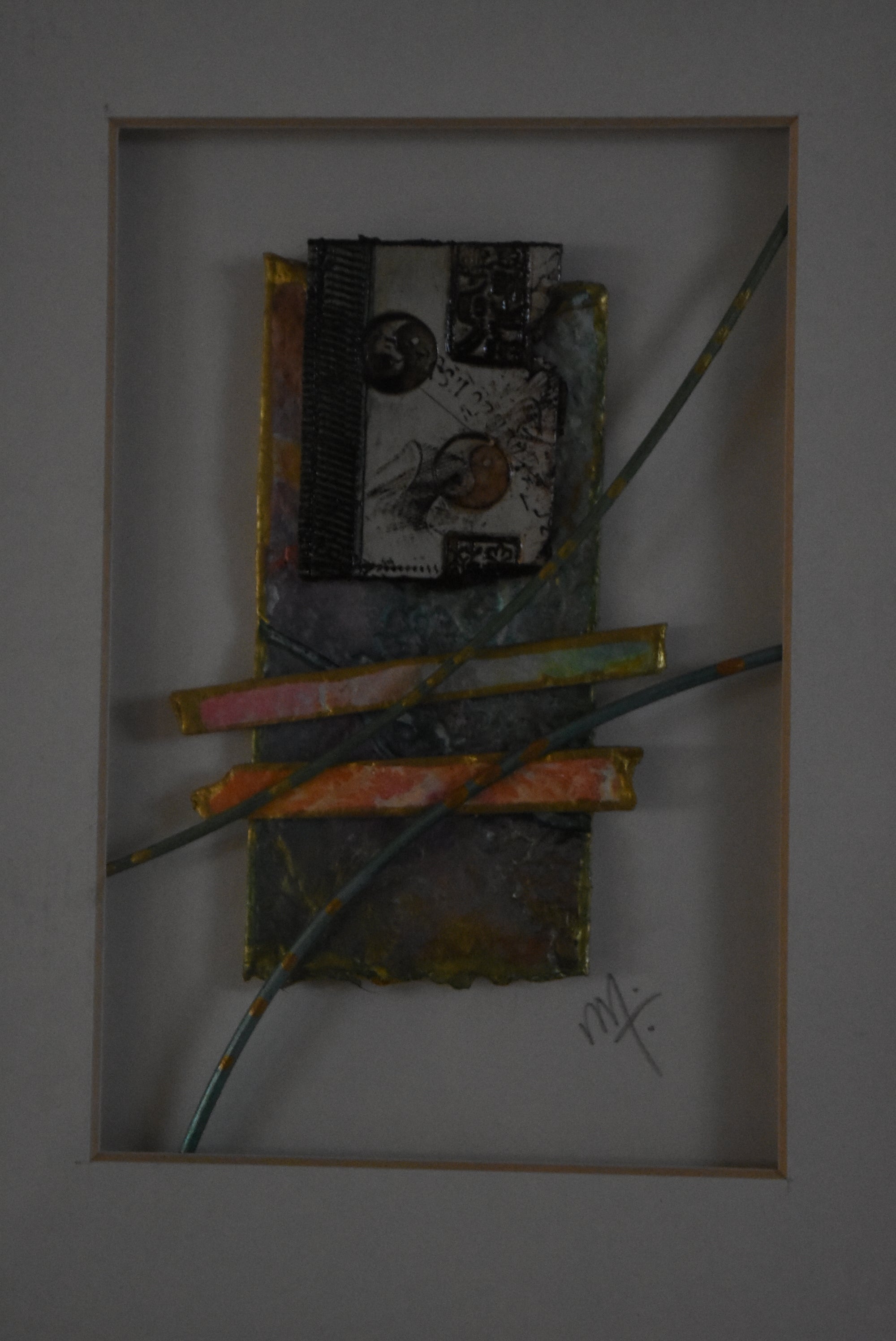 Modern Art Assemblage in Shadow Box