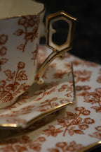 Wileman & Co. - Antique Square Thistles Teacup Trio