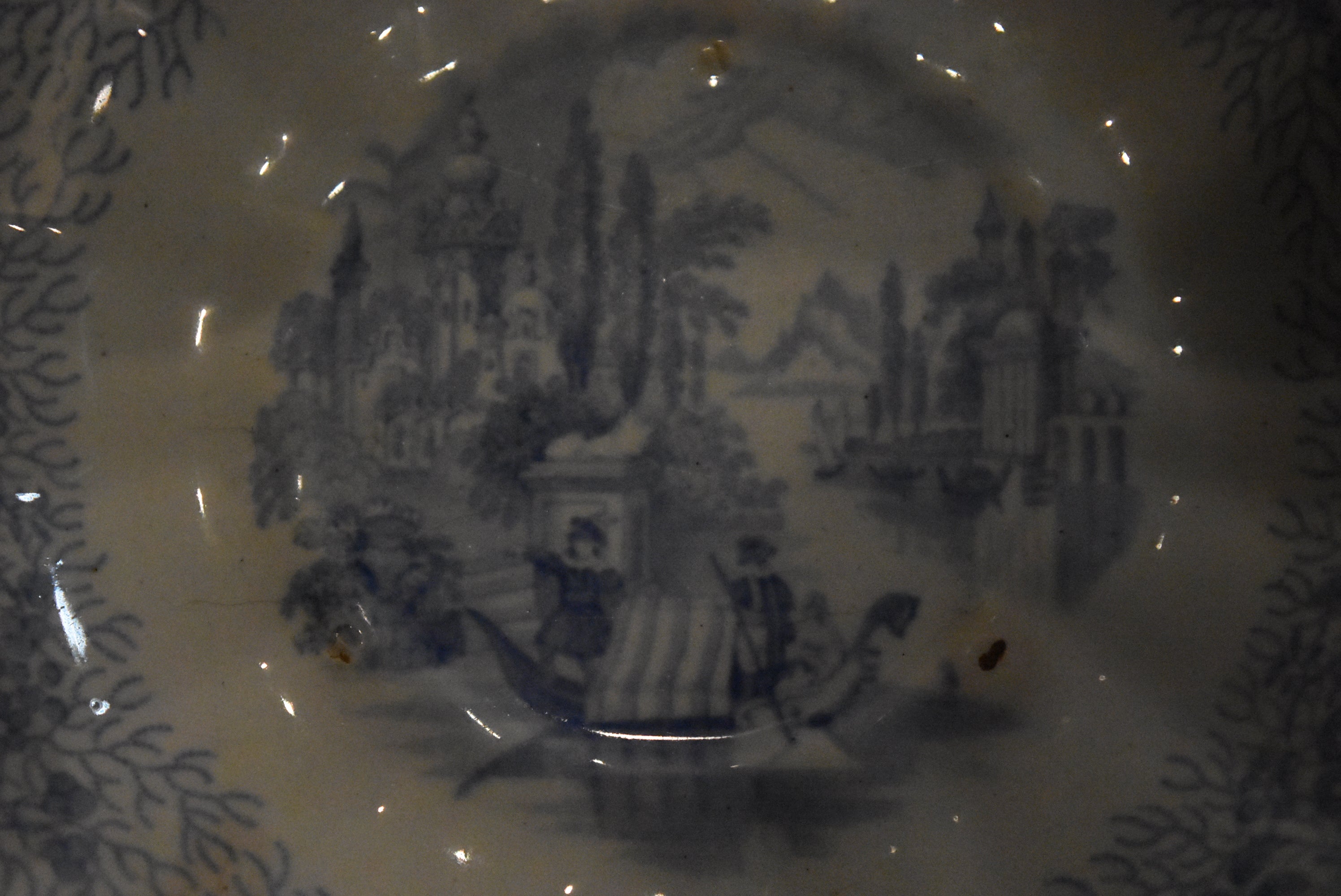 J. Heath & Co. - Antique Staffordshire Transferware "Lombardy" Ceramic Bowl