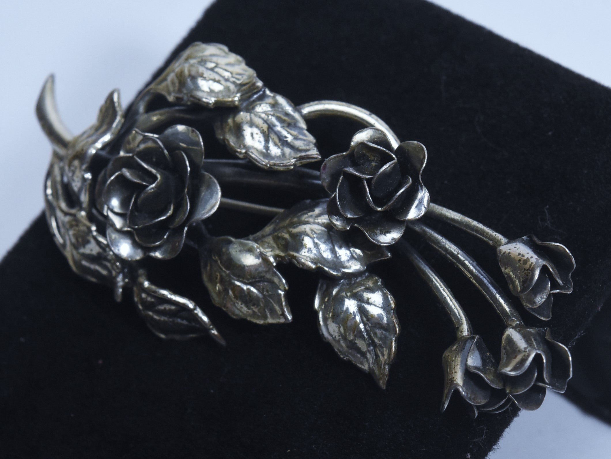 Danecraft - Vintage Sterling Silver Rose Bouquet Brooch