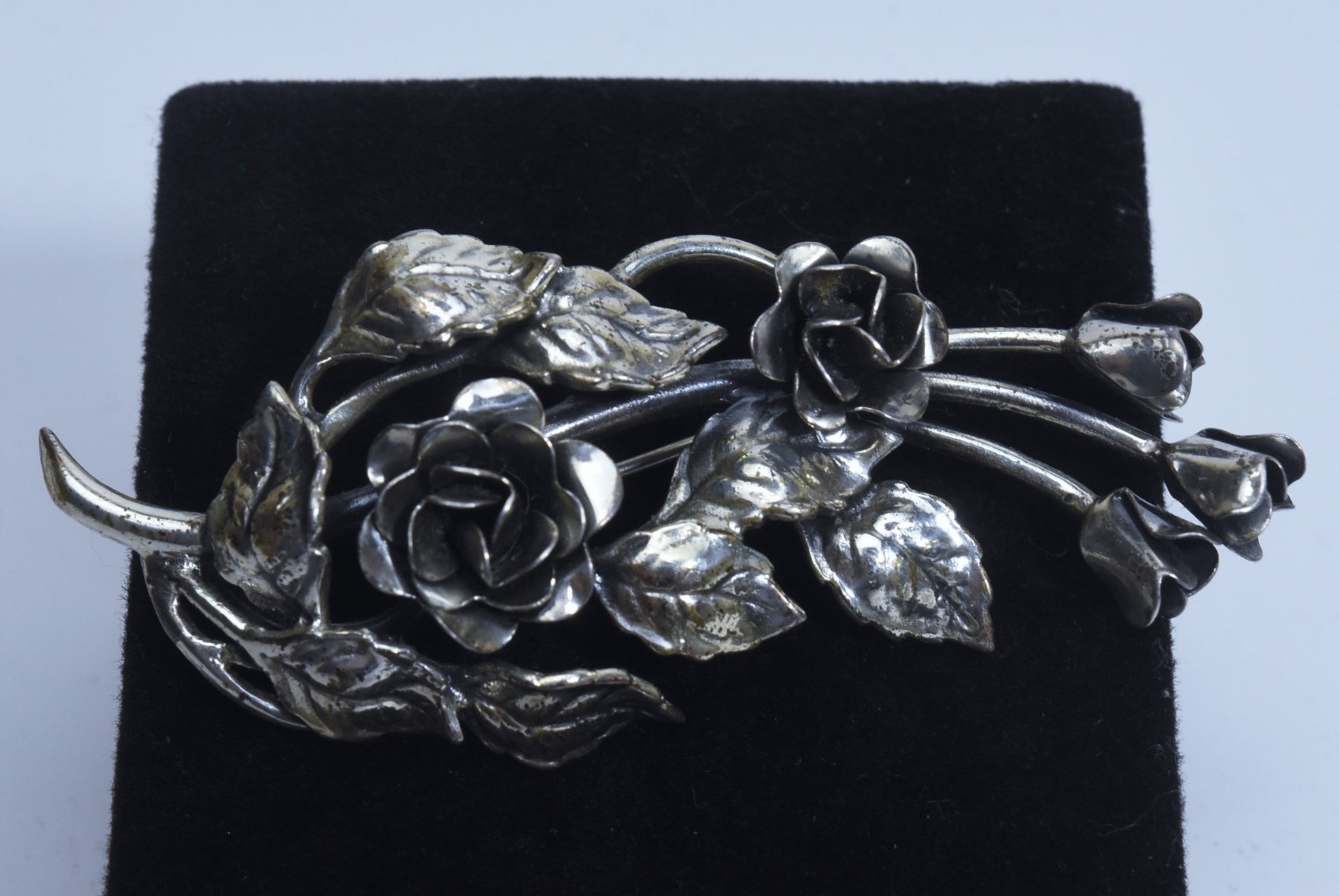 Danecraft - Vintage Sterling Silver Rose Bouquet Brooch