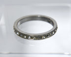 Sterling Silver Crystal Band - Size 7