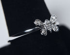 Diamonds Butterfly Sterling Silver Ring - Size 9