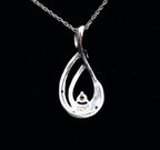 Sterling Silver Diamond Pendant on Sterling Silver Chain Necklace - 18"