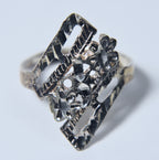 Sterling Silver Pierced Design Floral Motif Ring - Size 7