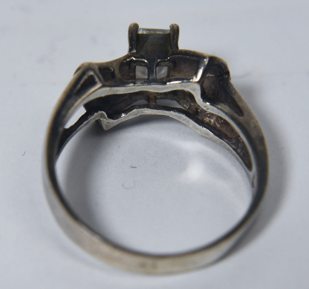 Diamonique Cubic Zirconia Sterling Silver Bow Ring - Size 6