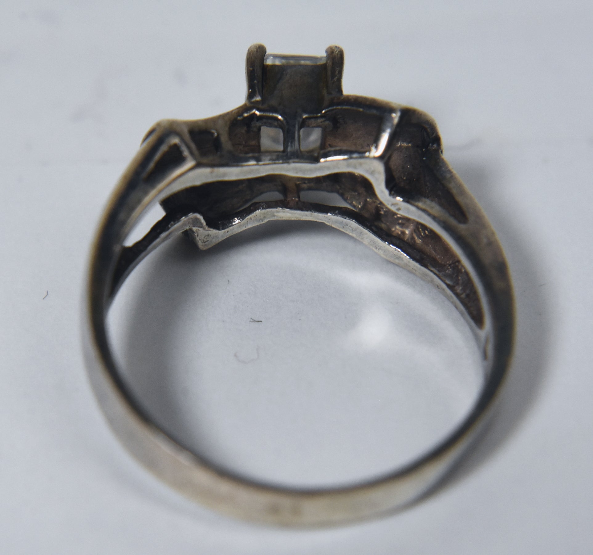 Diamonique Cubic Zirconia Sterling Silver Bow Ring - Size 6