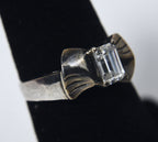 Diamonique Cubic Zirconia Sterling Silver Bow Ring - Size 6