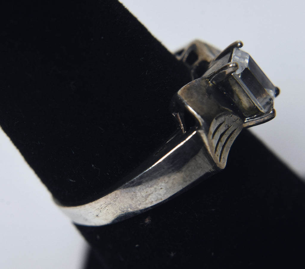 Diamonique Cubic Zirconia Sterling Silver Bow Ring - Size 6